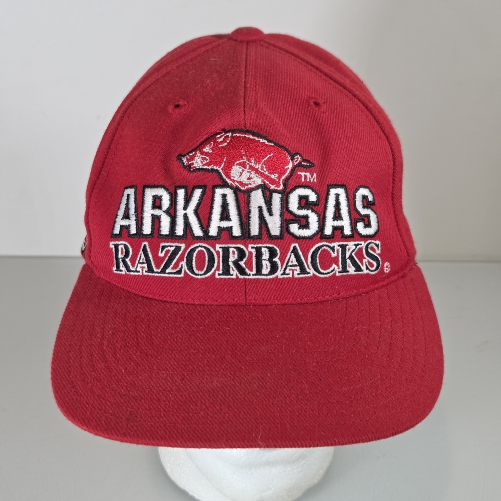 Vintage NCAA Arkansas Razorbacks How 'bout Them Hogs Red Adjustable Snapback Hat